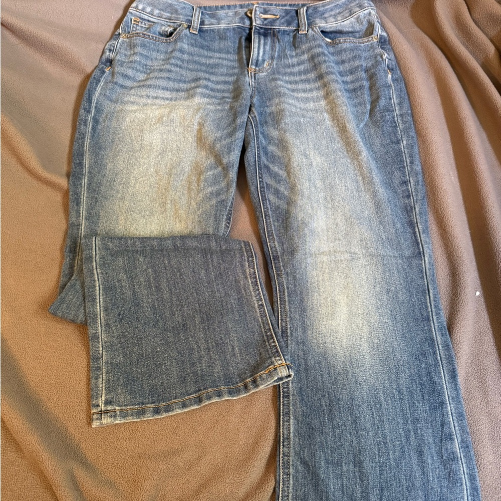 Maurices Flare Wide Leg Blue Jeans 12 Short